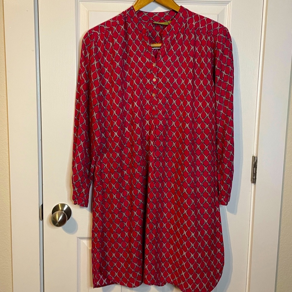 Rock Flower Paper magenta long sleeve tunic length top sz L